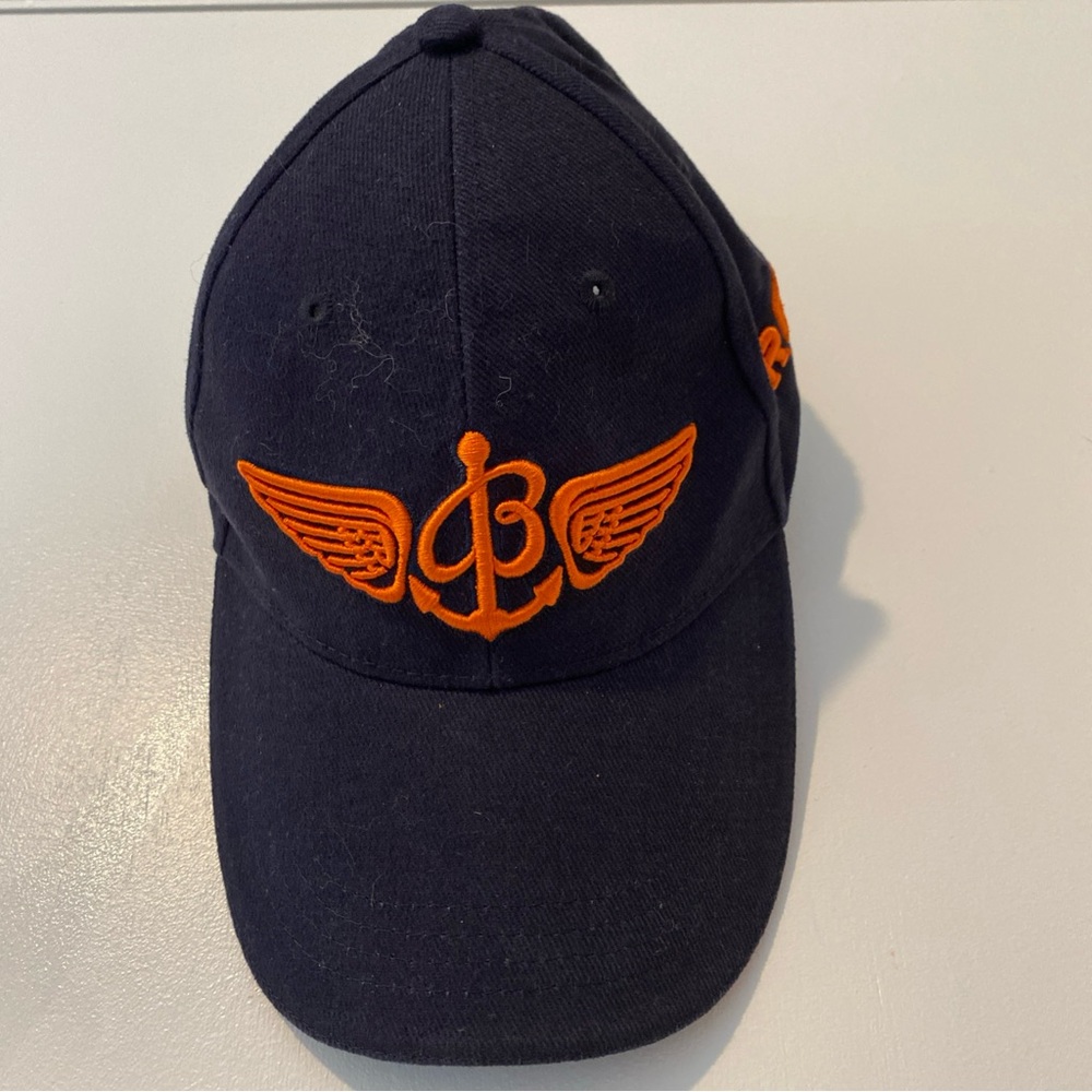 Breitling Navy Blue Cap with Orange Embroidered Logo